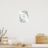 Moderne Eukalyptus-Hochzeitsbegrüßung Poster (Küche)