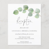 Moderne Eukalyptus-Hochzeitsempfangsdetails (Vorderseite)