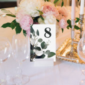 Moderne Eukalyptus-Hochzeitsempfehlung Tischnummer