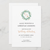 Moderne Eukalyptus-Kalligraphie Einladung (Vorne/Hinten)