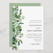 Moderne Eukalyptus-Käsereien-Blumenzwiese Einladung (Vorne/Hinten)