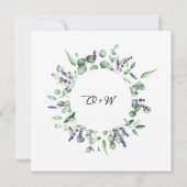 Moderne Eukalyptus Lavender Geometric Frame Weddin Einladung (Rückseite)