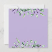 Moderne Eukalyptus Lavender Geometric Frame Weddin Einladung (Rückseite)