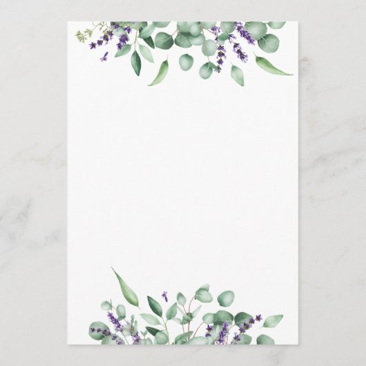 Moderne Eukalyptus Lavender Geometric Frame Weddin Save The Date (Rückseite)