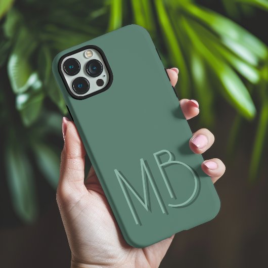 Moderne Eukalyptus Monogram-Initialen zeitgenössis Case-Mate iPhone Hülle