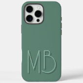 Moderne Eukalyptus Monogram-Initialen zeitgenössis Case-Mate iPhone Hülle (Rückseite)