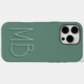 Moderne Eukalyptus Monogram-Initialen zeitgenössis Case-Mate iPhone Hülle (Rückseite (Horizontal))