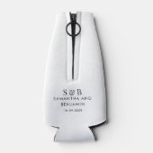 Moderne Eukalyptus Monogram Wedding Flaschenkühler (Rückseite)