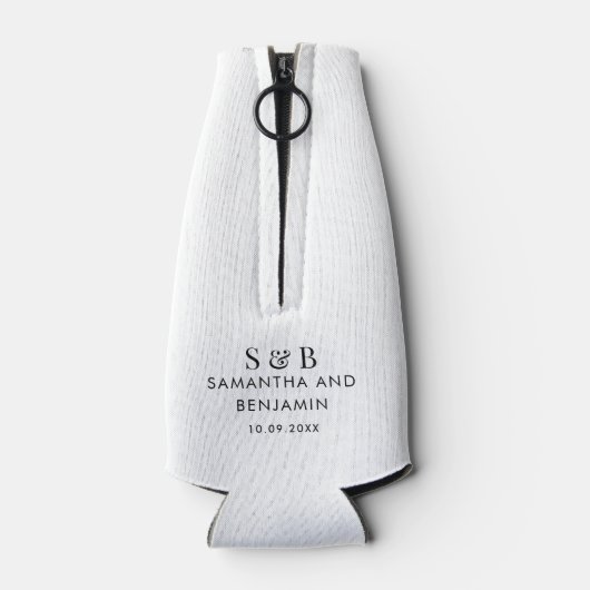 Moderne Eukalyptus Monogram Wedding Flaschenkühler (Rückseite)