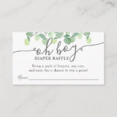 Moderne Eukalyptus Oh Boy Baby Dusche Windeln Wind Begleitkarte (Vorderseite)