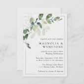 Moderne Eukalyptus-RahmenWedding Einladung (Vorne/Hinten)