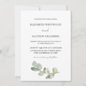 Moderne Eukalyptus-Sage Grün in einer Hochzeit Einladung (Vorderseite)