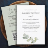 Moderne Eukalyptus-Sage Grün in einer Hochzeit Einladung