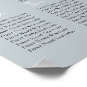 Moderne Eukalyptus-Sitztabelle 6 Tabellen Poster (Ecke)