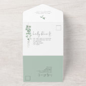 Moderne Eukalyptus-SkriptWedding All In One Einladung (Außenbereich)