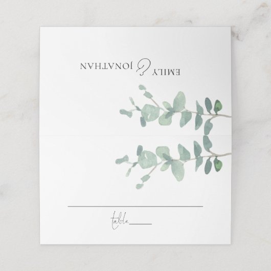 Moderne Eukalyptus-Syndrom Platzkarte (Außenseite Aufgefaltet)