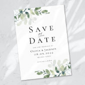 Moderne Eukalyptus-Typografie Save The Date