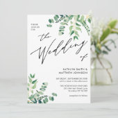 Moderne Eukalyptus-Vegetation Einladung (Stehend Vorderseite)