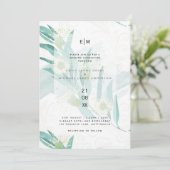 Moderne Eukalyptus Verlasse Grüne Wedding Einladun Einladung (Stehend Vorderseite)