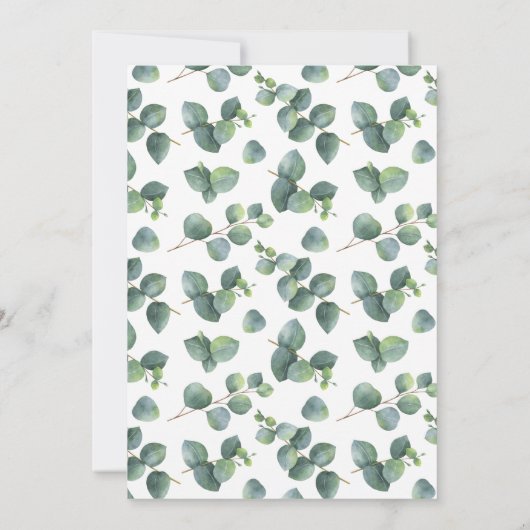 Moderne Eukalyptus Vine Frame Wedding Einladung (Rückseite)