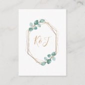 Moderne Eukalyptus Watercolor Gold Script Wedding Begleitkarte (Rückseite)