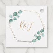 Moderne Eukalyptus Watercolor Gold Script Wedding Geschenkanhänger (Rückseite)
