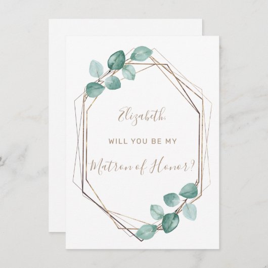 Moderne Eukalyptus-Watercolor-Kaffeezitat Hochzeit Einladung (Vorne/Hinten)