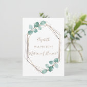 Moderne Eukalyptus-Watercolor-Kaffeezitat Hochzeit Einladung (Stehend Vorderseite)