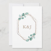 Moderne Eukalyptus-Watercolor-Kaffeezitat Hochzeit Einladung (Rückseite)
