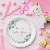 Moderne Eukalyptus-Watercolor-Kaffeezitat Hochzeit Pappteller (Party)