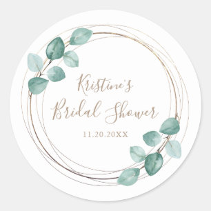 Moderne Eukalyptus-Watercolor-Kaffeezitat Hochzeit Runder Aufkleber
