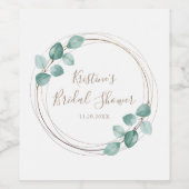 Moderne Eukalyptus-Watercolor-Kaffeezitat Hochzeit Weinetikett (Einzelnes Label)