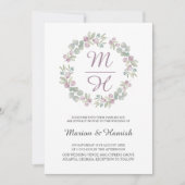 Moderne Eukalyptus Watercolor Wreath Wedding Einladung (Vorderseite)