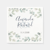 Moderne Eukalyptus Wedding Reception Napkins Serviette (Vorderseite)