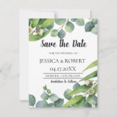 Moderne Eukalyptus Wedding retten das Datum Save The Date (Vorderseite)