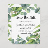 Moderne Eukalyptus Wedding retten das Datum Save The Date (Vorne/Hinten)