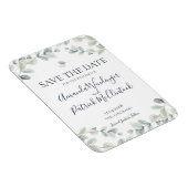 Moderne Eukalyptus Wedding Save the Date Magnete (Rechte Seite)