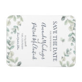 Moderne Eukalyptus Wedding Save the Date Magnete (Horizontal)