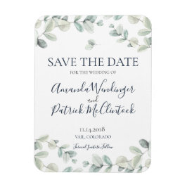 Moderne Eukalyptus Wedding Save the Date Magnete
