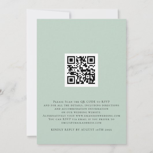Moderne Eukalyptus wir machen QR-Code Hochzeit Einladung (Rückseite)