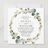 Moderne Eukalyptus Wreath Frame ENGAGEMENT PARTEI Einladung (Vorderseite)