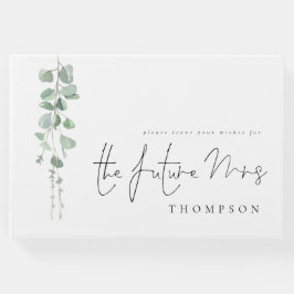 Moderne Eukalyptus Zukunft Frau Brautparty Gästebuch
