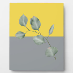 Moderne Eukalyptusblätter Kunst Fotoplatte