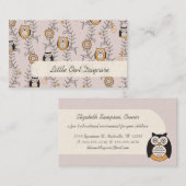 Moderne Eulen-Kindertagesstätten-Visitenkarten Visitenkarte (Vorne/Hinten)