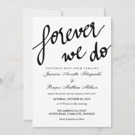 Moderne Ewigkeit machen wir kalligraphische Hochze Einladung