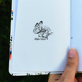 Moderne Ex Libris Blume Butterfly, Buch Gummistempel