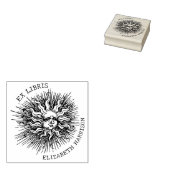 Moderne Ex Libris Vintage mystische Sonne, maßgesc Gummistempel (Stempel)