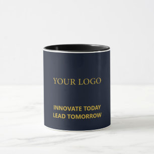 Moderne Executive Navy Blau & Gold Firmen Tasse