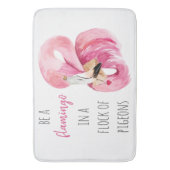 Moderne exotisch rosa Aquarellfärbung mit Zitat Badematte (Vorderseite Vertikal)