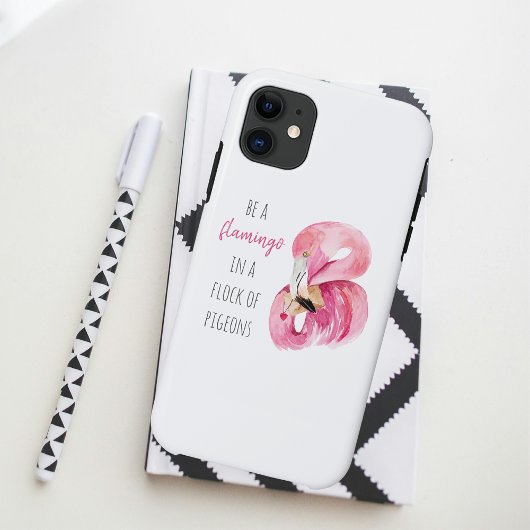 Moderne exotisch rosa Aquarellfärbung mit Zitat Case-Mate iPhone Hülle